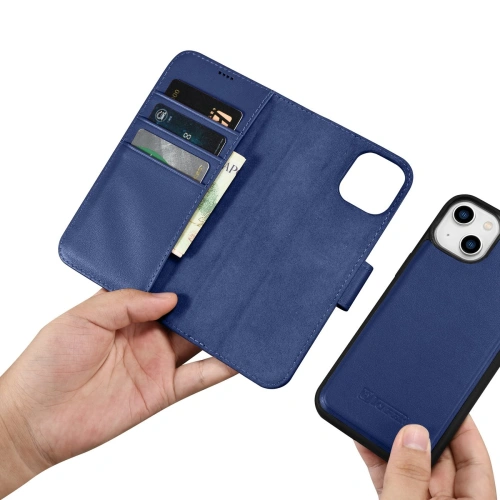 Etui iCarer Wallet Anti-RFID 2in1 Apple iPhone 14 niebieski
