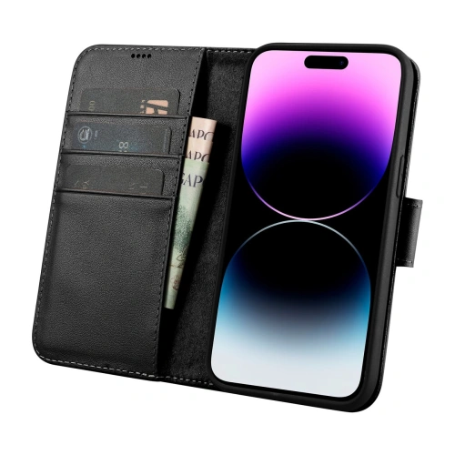 Etui iCarer Wallet Anti-RFID 2in1 Apple iPhone 14 Pro czarny