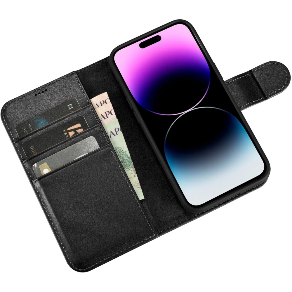 Hurtownia GSM - Etui iCarer Wallet Anti-RFID 2in1 Apple iPhone 14 Pro czarny - ICR459 - {ean13} - Hurt