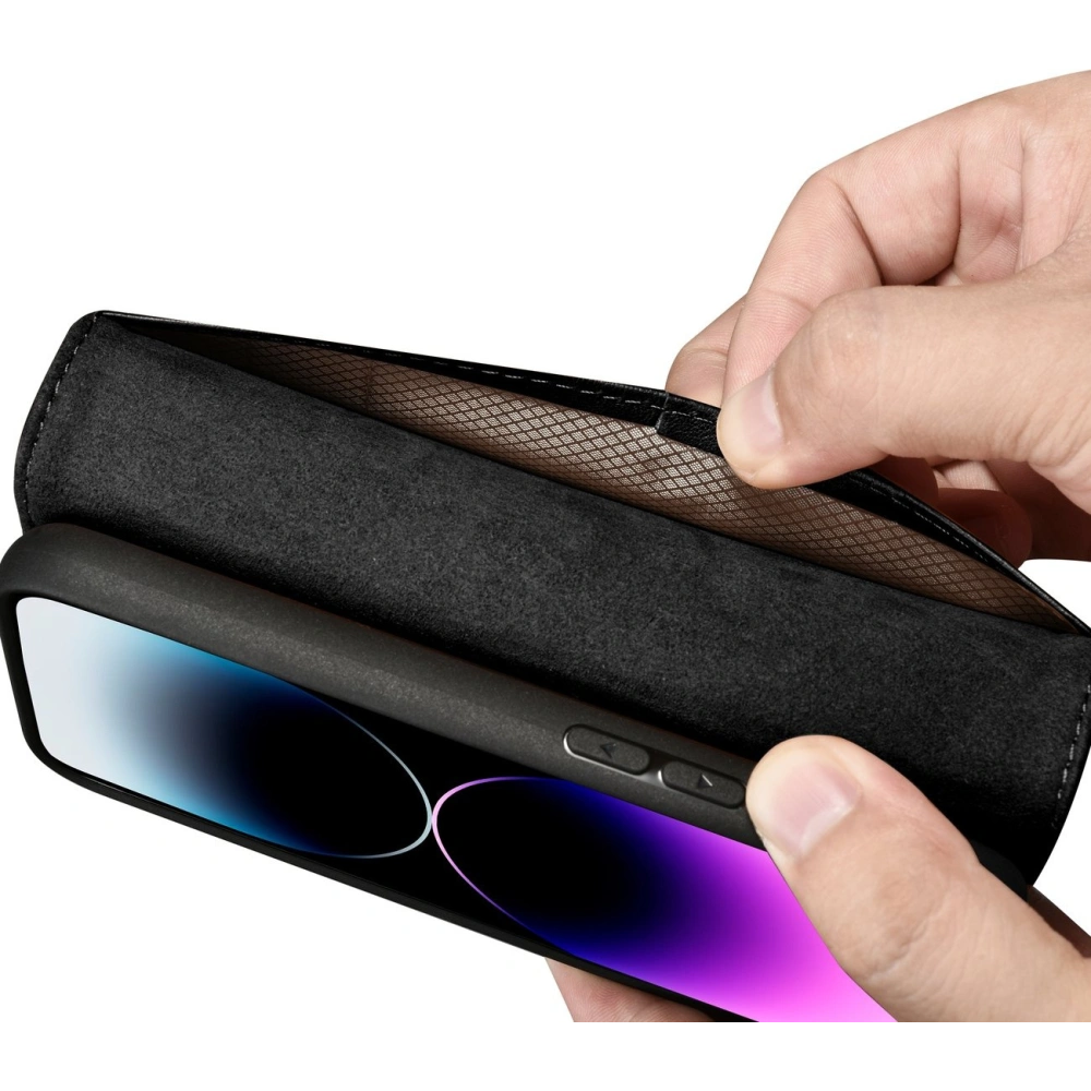 Hurtownia GSM - Etui iCarer Wallet Anti-RFID 2in1 Apple iPhone 14 Pro czarny - ICR459 - {ean13} - Hurt