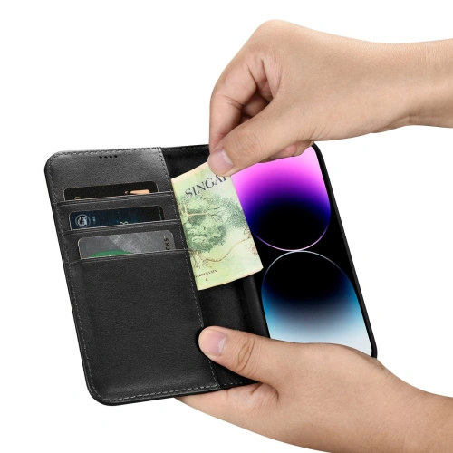 Etui iCarer Wallet Anti-RFID 2in1 Apple iPhone 14 Pro czarny