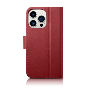 Hurtownia GSM - Etui iCarer Wallet Anti-RFID 2in1 Apple iPhone 14 Pro červený - ICR461 - {ean13} - Hurt