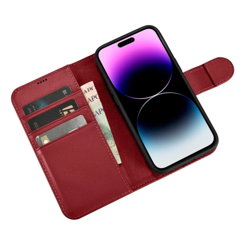 Etui iCarer Wallet Anti-RFID 2in1 Apple iPhone 14 Pro czerwony