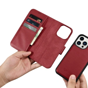 Hurtownia GSM - Etui iCarer Wallet Anti-RFID 2in1 Apple iPhone 14 Pro červený - ICR461 - {ean13} - Hurt