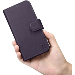 Hurtownia GSM - Etui iCarer Wallet Anti-RFID 2in1 Apple iPhone 14 Pro tmavě fialové - ICR462 - {ean13} - Hurt