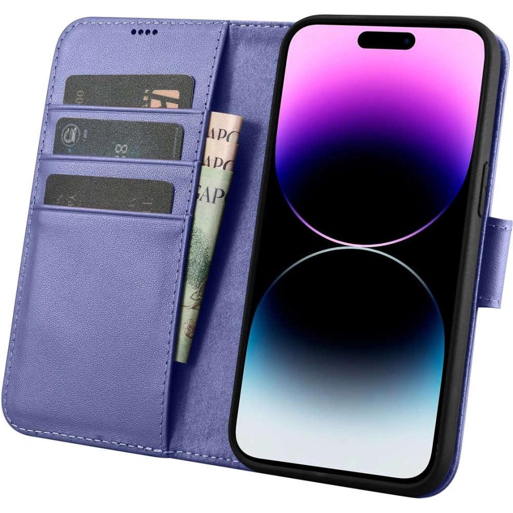 Hurtownia GSM - Etui iCarer Wallet Anti-RFID 2in1 Apple iPhone 14 Pro lila deschis - ICR463 - {ean13} - Hurt