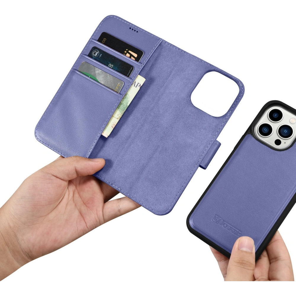 Hurtownia GSM - Etui iCarer Wallet Anti-RFID 2in1 Apple iPhone 14 Pro lila deschis - ICR463 - {ean13} - Hurt