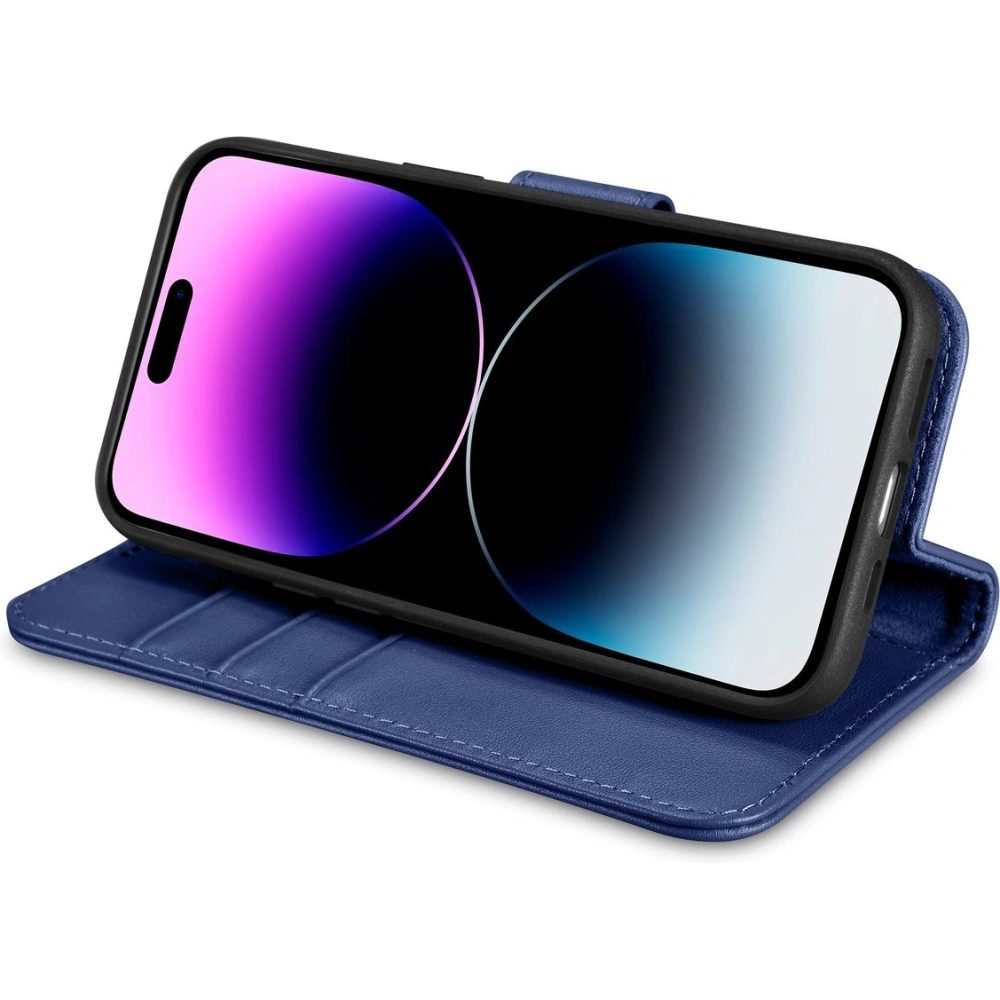 Hurtownia GSM - Etui iCarer Wallet Anti-RFID 2in1 Apple iPhone 14 Pro albastru - ICR464 - {ean13} - Hurt