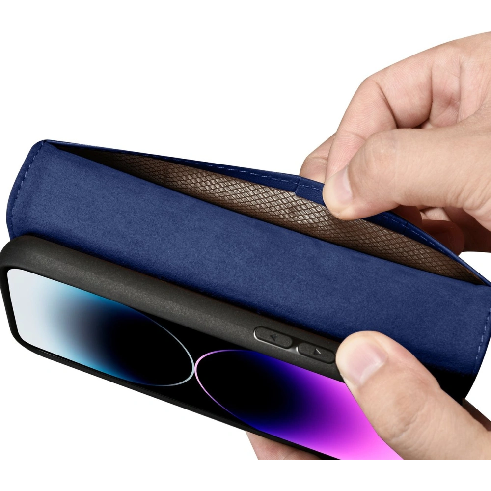 Hurtownia GSM - Etui iCarer Wallet Anti-RFID 2in1 Apple iPhone 14 Pro albastru - ICR464 - {ean13} - Hurt