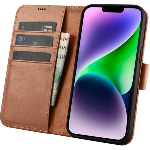 Hurtownia GSM - Etui iCarer Wallet Anti-RFID 2in1 Apple iPhone 14 Plus / 15 Plus hnědé - ICR466 - {ean13} - Hurt