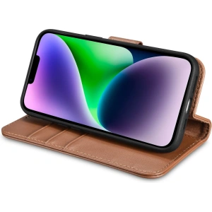 Hurtownia GSM - Etui iCarer Wallet Anti-RFID 2in1 Apple iPhone 14 Plus / 15 Plus hnědé - ICR466 - {ean13} - Hurt