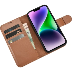 Hurtownia GSM - Etui iCarer Wallet Anti-RFID 2in1 Apple iPhone 14 Plus / 15 Plus hnědé - ICR466 - {ean13} - Hurt