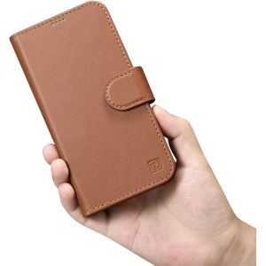 Hurtownia GSM - Etui iCarer Wallet Anti-RFID 2in1 Apple iPhone 14 Plus / 15 Plus hnědé - ICR466 - {ean13} - Hurt
