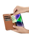 Hurtownia GSM - Etui iCarer Wallet Anti-RFID 2in1 Apple iPhone 14 Plus / 15 Plus hnědé - ICR466 - {ean13} - Hurt