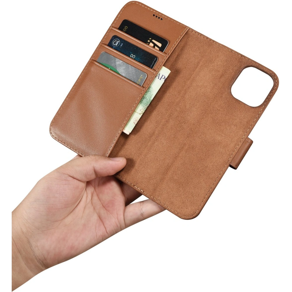 Hurtownia GSM - Etui iCarer Wallet Anti-RFID 2in1 Apple iPhone 14 Plus / 15 Plus hnědé - ICR466 - {ean13} - Hurt