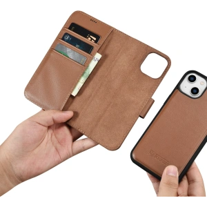 Hurtownia GSM - Etui iCarer Wallet Anti-RFID 2in1 Apple iPhone 14 Plus / 15 Plus hnědé - ICR466 - {ean13} - Hurt