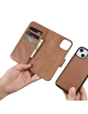 Hurtownia GSM - Etui iCarer Wallet Anti-RFID 2in1 Apple iPhone 14 Plus / 15 Plus hnědé - ICR466 - {ean13} - Hurt