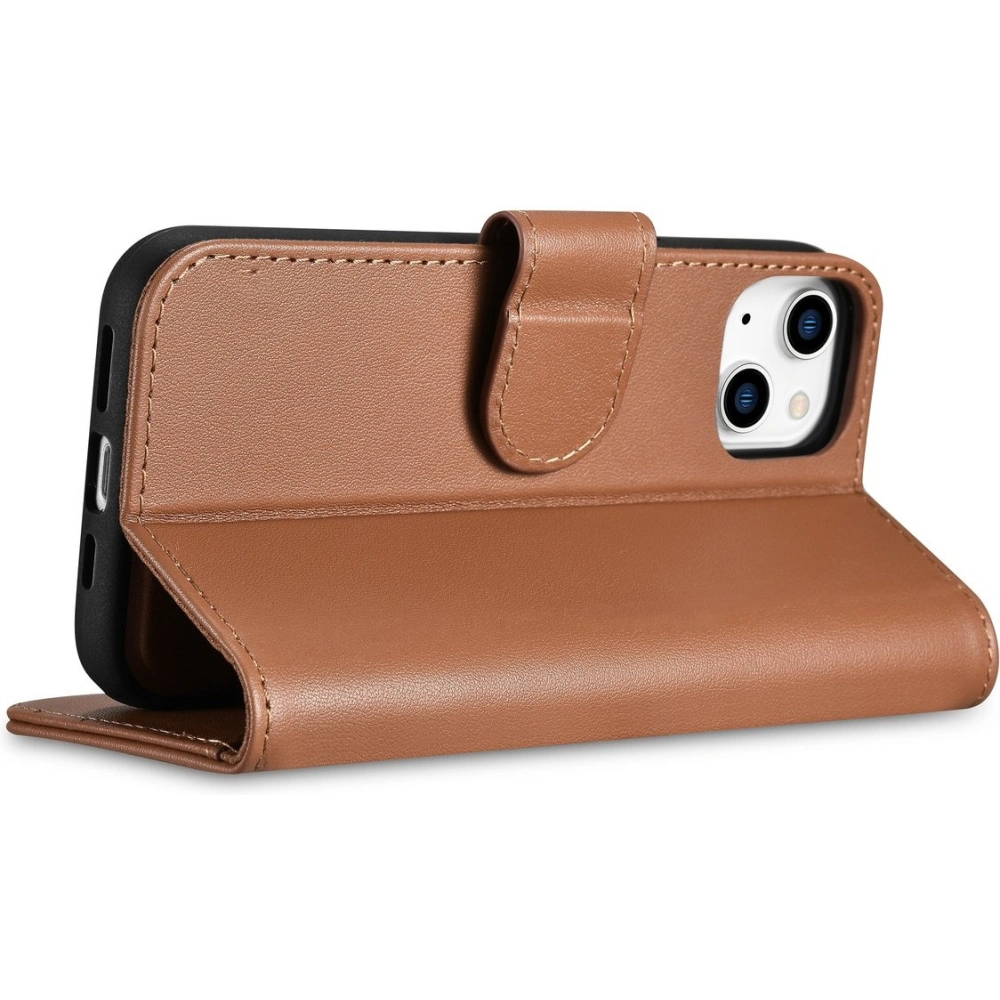 Hurtownia GSM - Etui iCarer Wallet Anti-RFID 2in1 Apple iPhone 14 Plus / 15 Plus hnědé - ICR466 - {ean13} - Hurt