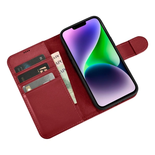 Etui iCarer Wallet Anti-RFID 2in1 Apple iPhone 14 Plus / 15 Plus czerwony