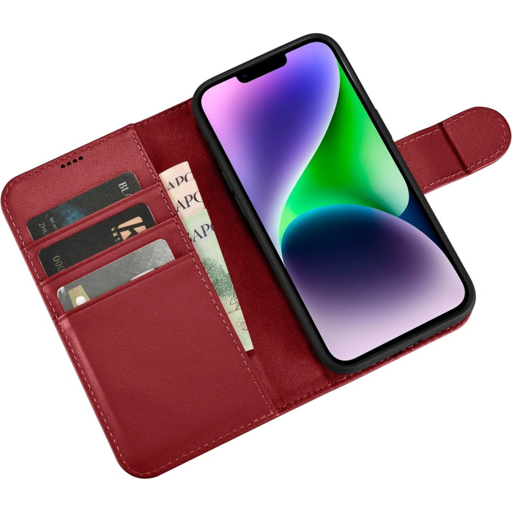 Hurtownia GSM - Etui iCarer Wallet Anti-RFID 2in1 Apple iPhone 14 Plus / 15 Plus červené - ICR467 - {ean13} - Hurt