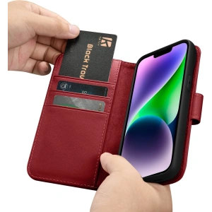 Hurtownia GSM - Etui iCarer Wallet Anti-RFID 2in1 Apple iPhone 14 Plus / 15 Plus červené - ICR467 - {ean13} - Hurt