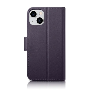 Hurtownia GSM - Etui iCarer Wallet Anti-RFID 2in1 Apple iPhone 14 Plus / 15 Plus tmavě fialová - ICR468 - {ean13} - Hurt