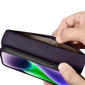 Hurtownia GSM - Etui iCarer Wallet Anti-RFID 2in1 Apple iPhone 14 Plus / 15 Plus tmavě fialová - ICR468 - {ean13} - Hurt