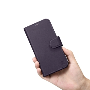 Hurtownia GSM - Etui iCarer Wallet Anti-RFID 2in1 Apple iPhone 14 Plus / 15 Plus tmavě fialová - ICR468 - {ean13} - Hurt