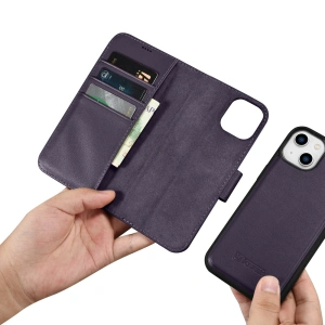 Hurtownia GSM - Etui iCarer Wallet Anti-RFID 2in1 Apple iPhone 14 Plus / 15 Plus tmavě fialová - ICR468 - {ean13} - Hurt