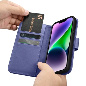 Wholesale iCarer Wallet Anti-RFID 2in1 Apple iPhone 14 Plus / 15 Plus light purple - ICR469 - {ean13} - Hurt