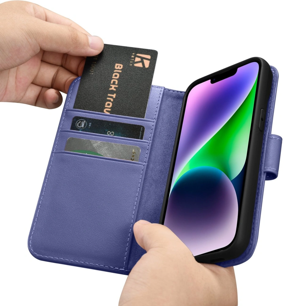 Wholesale iCarer Wallet Anti-RFID 2in1 Apple iPhone 14 Plus / 15 Plus light purple - ICR469 - {ean13} - Hurt