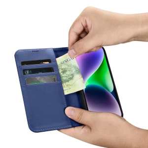 Hurtownia GSM - Etui iCarer Wallet Anti-RFID 2in1 Apple iPhone 14 Plus / 15 Plus modré - ICR470 - {ean13} - Hurt