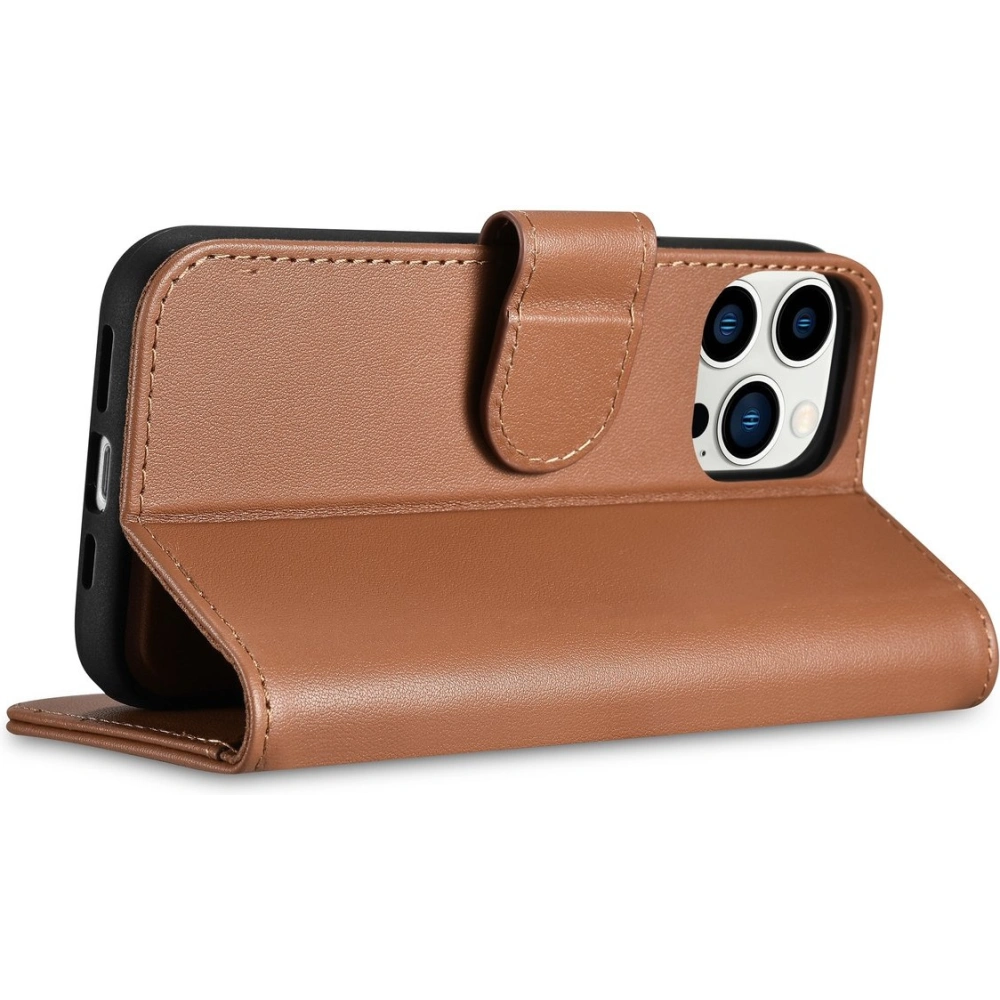 Hurtownia GSM - Etui iCarer Wallet Anti-RFID 2in1 Apple iPhone 14 Pro Max barna - ICR472 - {ean13} - Hurt