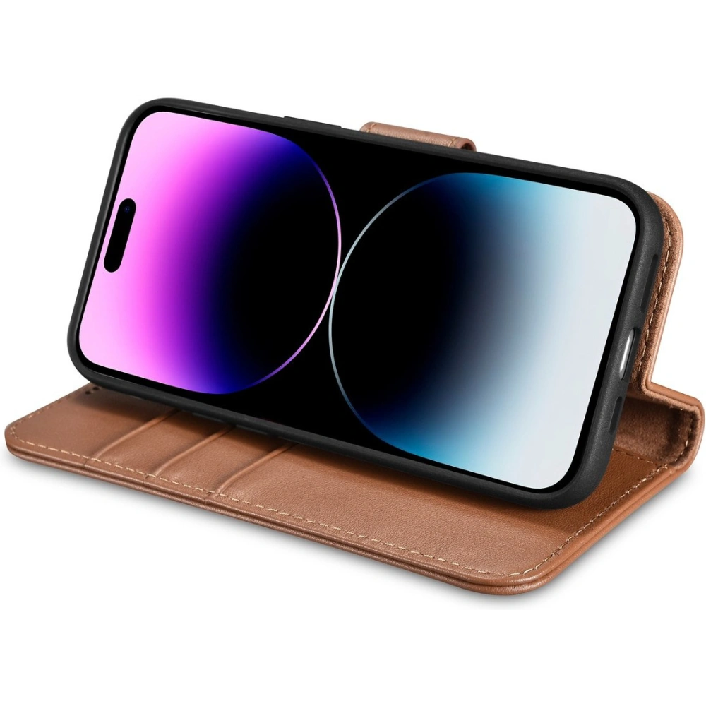Hurtownia GSM - Etui iCarer Wallet Anti-RFID 2in1 Apple iPhone 14 Pro Max barna - ICR472 - {ean13} - Hurt