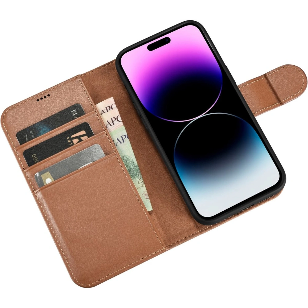 Hurtownia GSM - Etui iCarer Wallet Anti-RFID 2in1 Apple iPhone 14 Pro Max barna - ICR472 - {ean13} - Hurt