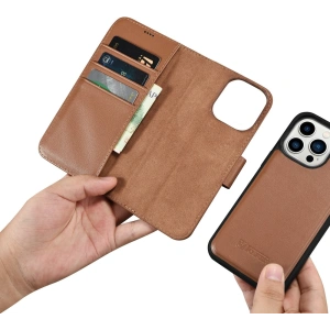 Hurtownia GSM - Etui iCarer Wallet Anti-RFID 2in1 Apple iPhone 14 Pro Max hnědá - ICR472 - {ean13} - Hurt