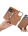 Wholesale iCarer Wallet Anti-RFID 2in1 Apple iPhone 14 Pro Max brown - ICR472 - {ean13} - Hurt