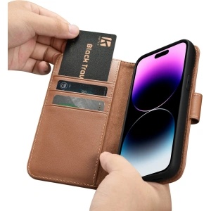 Hurtownia GSM - Etui iCarer Wallet Anti-RFID 2in1 Apple iPhone 14 Pro Max hnědá - ICR472 - {ean13} - Hurt