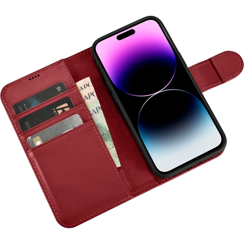 Hurtownia GSM - Etui iCarer Wallet Anti-RFID 2in1 Apple iPhone 14 Pro Max červené - ICR473 - {ean13} - Hurt