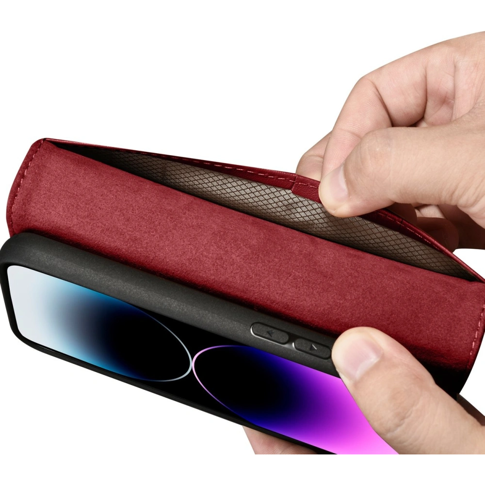 Hurtownia GSM - Etui iCarer Wallet Anti-RFID 2in1 Apple iPhone 14 Pro Max červené - ICR473 - {ean13} - Hurt