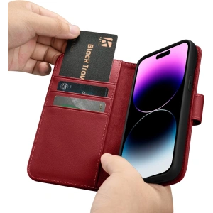 Hurtownia GSM - Etui iCarer Wallet Anti-RFID 2in1 Apple iPhone 14 Pro Max červené - ICR473 - {ean13} - Hurt