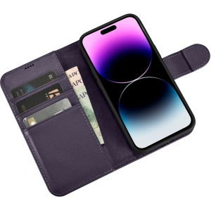 Hurtownia GSM - Etui iCarer Wallet Anti-RFID 2in1 Apple iPhone 14 Pro Max tmavě fialové - ICR474 - {ean13} - Hurt