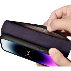 Hurtownia GSM - Etui iCarer Wallet Anti-RFID 2in1 Apple iPhone 14 Pro Max tmavě fialové - ICR474 - {ean13} - Hurt