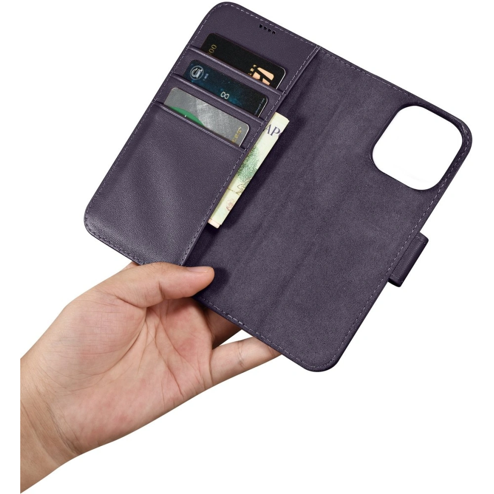 Hurtownia GSM - Etui iCarer Wallet Anti-RFID 2in1 Apple iPhone 14 Pro Max mov închis - ICR474 - {ean13} - Hurt