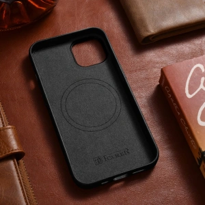 Hurtownia GSM - Etui iCarer Case Leather MagSafe Apple iPhone 14 Plus / 15 Plus černé - ICR477 - {ean13} - Hurt