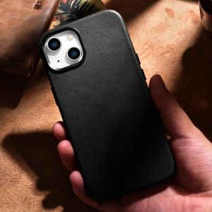 Hurtownia GSM - Etui iCarer Case Leather MagSafe Apple iPhone 14 Plus / 15 Plus černé - ICR477 - {ean13} - Hurt