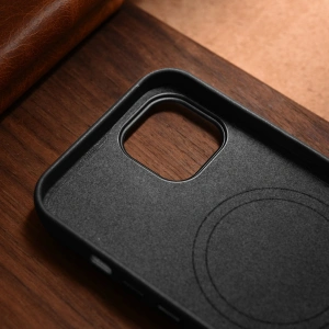 Wholesale iCarer Case Leather MagSafe Apple iPhone 14 Plus / 15 Plus black - ICR477 - {ean13} - Hurt
