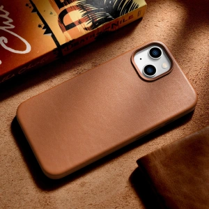 Hurtownia GSM - Etui iCarer Case Leather MagSafe Apple iPhone 14 Plus / 15 Plus hnědé - ICR478 - {ean13} - Hurt