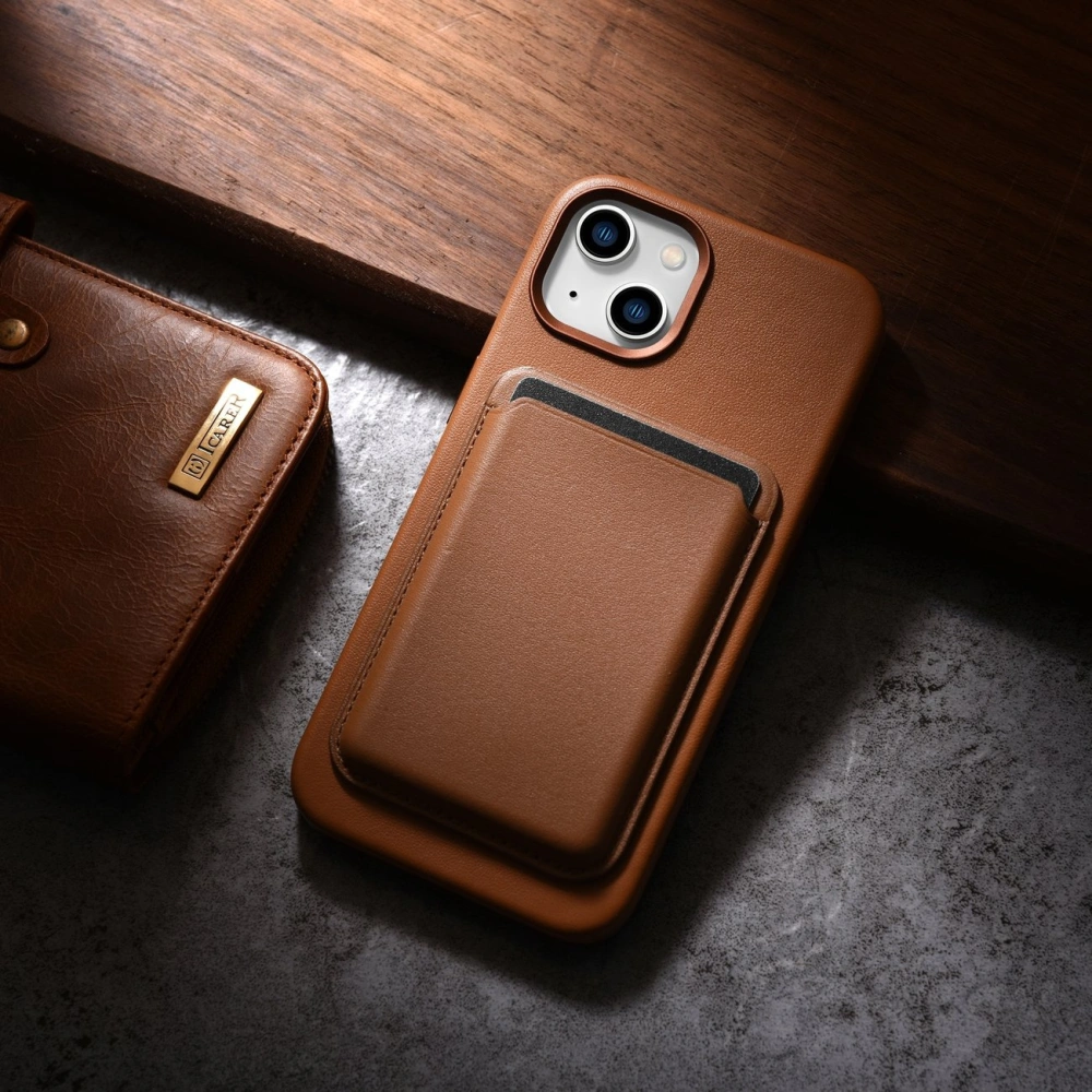 Wholesale iCarer Case Leather MagSafe Apple iPhone 14 Plus / 15 Plus brown - ICR478 - {ean13} - Hurt