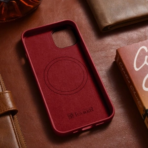 Hurtownia GSM - Etui iCarer Case Leather MagSafe Apple iPhone 14 Plus / 15 Plus červená - ICR479 - {ean13} - Hurt
